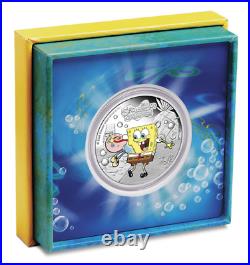 2024 Tuvalu SpongeBob SquarePants SpongeBob and Gary 1 oz Silver Colored Proof