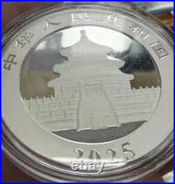 2025 China Panda 10 Yuan 30g 1oz. 999 Solid Silver Coin In Protective Capsule