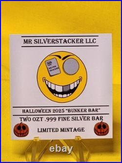 2025 Halloween Bunker Square Bar MR SILVERSTACKER2 ozt #1 of 10 2025 Halloween Bunker Square Bar MR SILVERSTACKER2 ozt #1 of 10