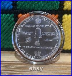2025 Nikola Tesla Tesla's Oscillator 1oz. 999 Solid Silver Coin In Capsule