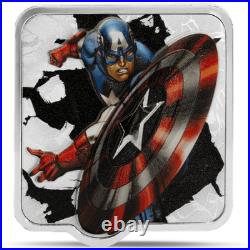 2025 Niue Marvel Smash Captain America Clang 2 oz Silver High Relief Proof Coin