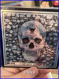 2025 Skull Series Angels of Death 1 oz. 999 Silver Card WithCOA ONLY 999 MINTAGE