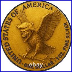 2025 Trumpween Colored Ruthenium Finish 1 oz Silver Coin in OGP