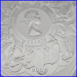 2025 UK The Royal Mint Queen's Beast Completer 10 oz Pure Silver Square Bar