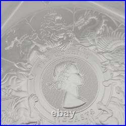 2025 UK The Royal Mint Queen's Beast Completer 10 oz Pure Silver Square Bar