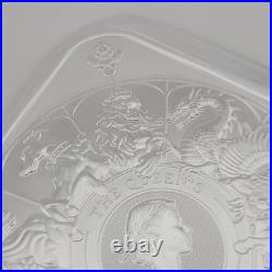 2025 UK The Royal Mint Queen's Beast Completer 10 oz Pure Silver Square Bar