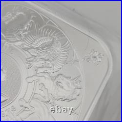 2025 UK The Royal Mint Queen's Beast Completer 10 oz Pure Silver Square Bar