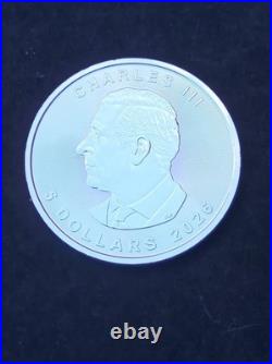 2026 CHARLES III CANADIAN MAPLE LEAF 1oz SOLID SILVER COIN IN CAPSULE