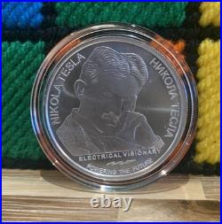2026 Nikola Tesla Energy Medicine 1oz. 999 Solid Silver Coin In Capsule