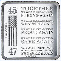 20X 1 Oz. 999 Fine Silver Square 2024 Trump Train Silver Bar BU Coin IN STOCK