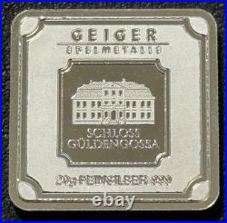 20 Gram. 999 Fine Silver Geiger Edelmetalle Square Bar Germany Silver Loose