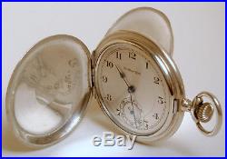 20's VINTAGE DOMINATOR POCKET WATCH 0.875 SOLID SILVER TEXTURED CASE PERFECT WOR