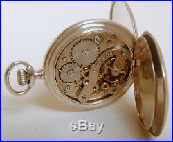 20's VINTAGE DOMINATOR POCKET WATCH 0.875 SOLID SILVER TEXTURED CASE PERFECT WOR