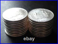 20 x 2013 Suriname 1oz 0.999 solid Silver Bullion Coins, uncirculated, in tube