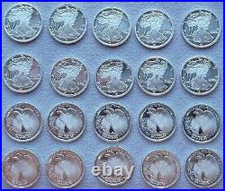 20x 1/10th troy oz. Walking Liberty. 999 Fine Solid Silver Rounds