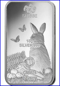 20x 2023 PAMP Suisse 10g. 999 Silver Bar Lunar Rabbit In Assay $25/each