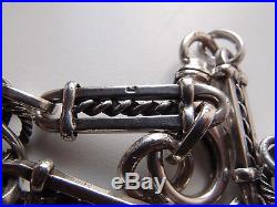 21 ins HEAVY VICTORIAN T BAR double SOLID SILVER ALBERT NECK CHAIN NECKLACE 75g