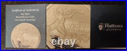 22ct Solid Gold 1/8 Sovereign, Boxed, Framed. 999 Silver 1/10oz Britannia Coin