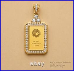 24K Gold 1g Perth Mint Gold Bar Pendant Sterling Silver 925 CZ Gift 24K Gold 1g Perth Mint Gold Bar Pendant Sterling Silver 925 CZ Gift