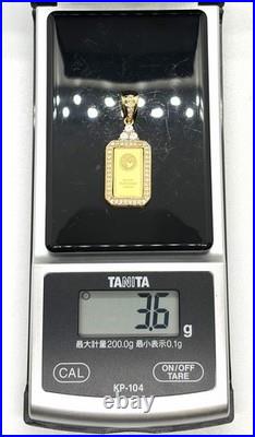 24K Gold 1g Perth Mint Gold Bar Pendant Sterling Silver 925 CZ Gift 24K Gold 1g Perth Mint Gold Bar Pendant Sterling Silver 925 CZ Gift