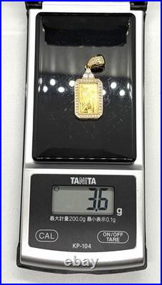 24K Gold Britannia 1g Gold Bar Pendant Sterling Silver 925 CZ Halo Unisex Gift 24K Gold Britannia 1g Gold Bar Pendant Sterling Silver 925 CZ Halo Unisex Gift