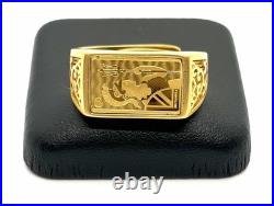 24K Royal Mint Britannia 1g Gold Ingot Ring Sterling Silver 925 24K Royal Mint Britannia 1g Gold Ingot Ring Sterling Silver 925