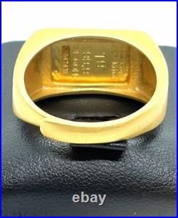 24K Royal Mint Britannia 1g Gold Ingot Ring Sterling Silver 925