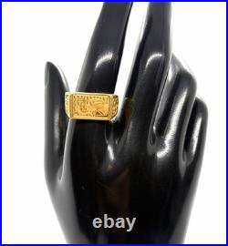 24K Royal Mint Britannia 1g Gold Ingot Ring Sterling Silver 925
