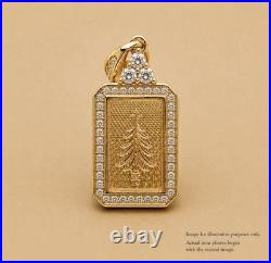 24K Royal Mint Christmas Tree 1g Gold Bar Pendant Sterling Silver 925 CZ 24K Royal Mint Christmas Tree 1g Gold Bar Pendant Sterling Silver 925 CZ