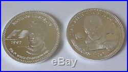 24 x solid silver Motorsport coins 682 grams. 999 pure all COA circa 1990's
