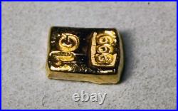 24ct Gold Bar 1 Gram Solid 999.9 Fine Gold Bullion Bar Cast Poured