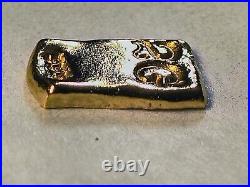 24ct Gold Bar 2 Gram Solid 999.9 Fine Gold Bullion Bar Cast Poured