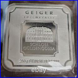 250 Gram. 999 Silver Square Bar Geiger Edelmetalle