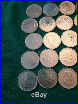 28x Canada wildlife Solid Silver $5 Bullion 1oz Coin