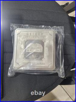 2 100oz Silver Bar Geiger Edelmetalle Original Square Assay Serialized 2 100oz Silver Bar Geiger Edelmetalle Original Square Assay Serialized
