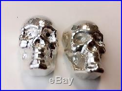 2 3 TROY OZ 3D. 999 Fine Solid Silver SKULL Hand Poured Silver #5368 #5390