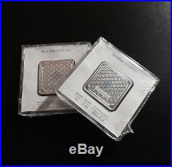 (2) 50 gram Geiger Edelmetalle Silver Square Encapsulated in Assay Mint Sealed