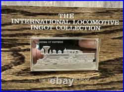 2 Oz. 925 Solid Sterling Silver International Locomotive Coll. Bar FRANKLIN MINT