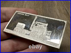 2 Oz. 925 Solid Sterling Silver International Locomotive Coll. Bar FRANKLIN MINT