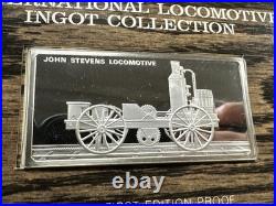 2 Oz. 925 Solid Sterling Silver International Locomotive Coll. Bar FRANKLIN MINT