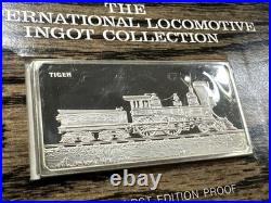 2 Oz. 925 Solid Sterling Silver International Locomotive Coll. Bar FRANKLIN MINT