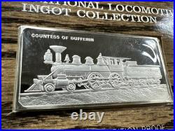 2 Oz. 925 Solid Sterling Silver International Locomotive Coll. Bar FRANKLIN MINT