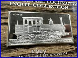 2 Oz. 925 Solid Sterling Silver International Locomotive Coll. Bar FRANKLIN MINT