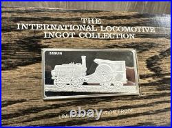 2 Oz. 925 Solid Sterling Silver International Locomotive Coll. Bar FRANKLIN MINT