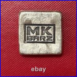 2 Ozt MK BarZ Poured Square. 999 Fine Silver Bar