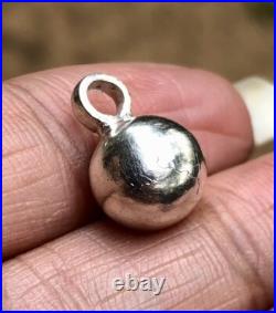 2 Pc X 999 Pure Silver Hindu Religious Solid Silver Ball Pendant 5.4 gm 9-10 mm