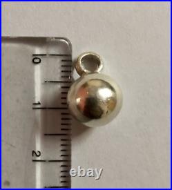 2 Pc X 999 Pure Silver Hindu Religious Solid Silver Ball Pendant 5.4 gm 9-10 mm