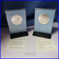 2 Solid Sterling Silver Space Medals