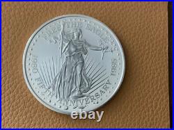 2 TOZ. 999 Fine Silver Reeded Round FREE THE EAGLE