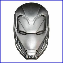 2 oz. 999 Solid Silver Marvel Avengers Iron Man Mask Coin 2019.999 Pure Silver